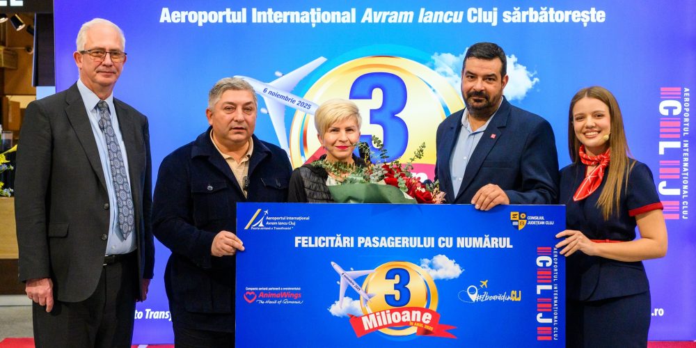 Performanță remarcabilă: Aeroportul Internațional „Avram Iancu” Cluj depășește pentru a treia oară consecutiv pragul de 3.000.000 de pasageri