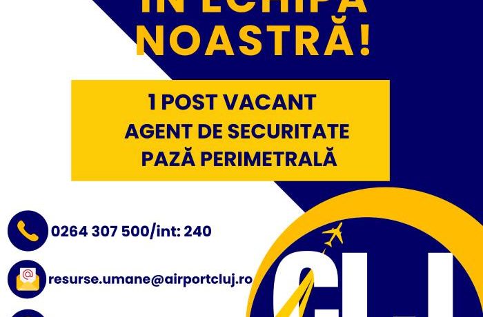Aeroportul Internațional Avram Iancu Cluj R. A., anunț angajare
